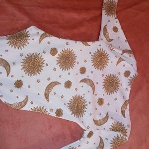 Forever 21 Star Sun And Moon Bodysuit, white color